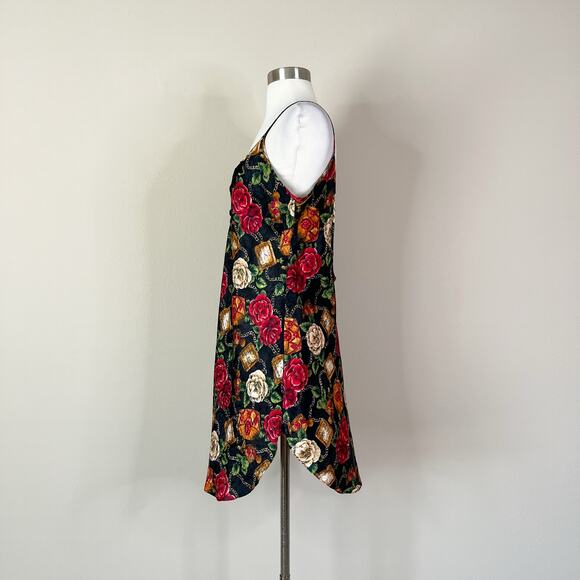 Vintage | 90s Amelia’s Floral Chain Print Lace Low Open Back Lingerie Night Gown - Picture 7 of 8